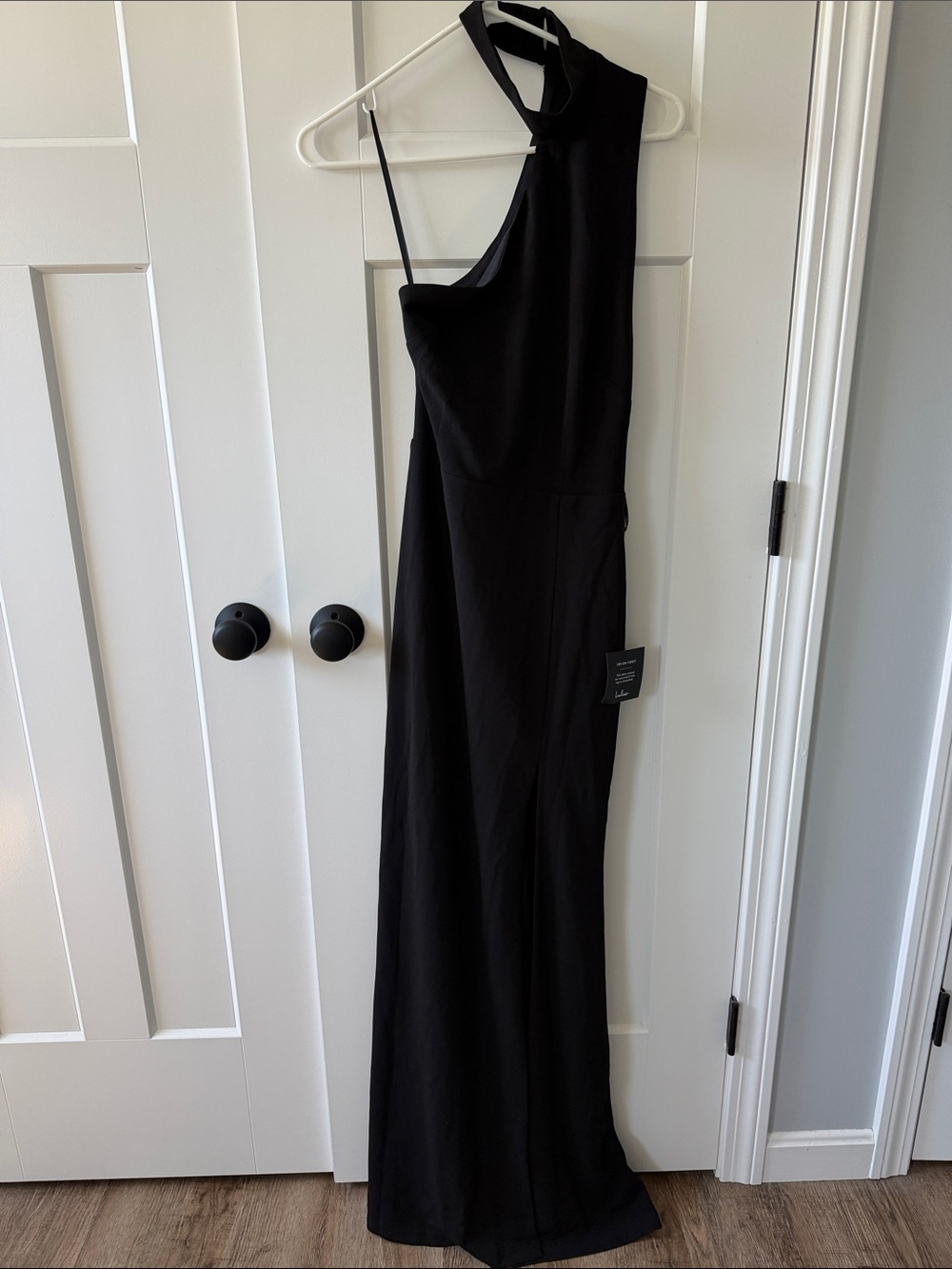 Lulus Black Halter Asymmetrical Dress